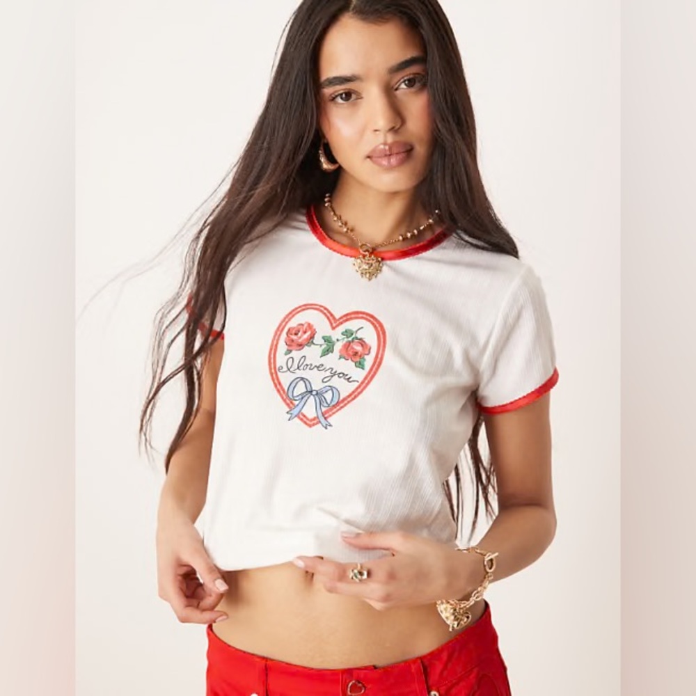 For Love & Lemons I Love You Heart Baby Tee